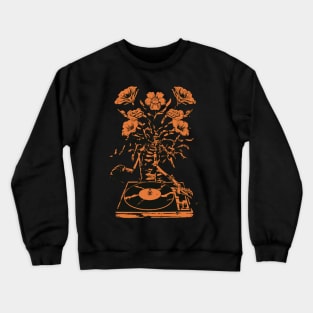 Floral Record Player Crewneck Sweatshirt